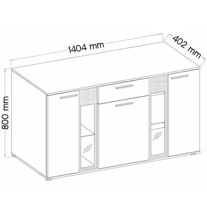 SIDEBOARD SALSA WHITE 140CM