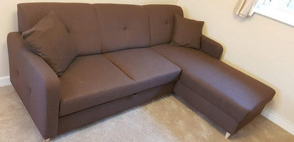 CORNER SOFA BED MILLI HUGO 28 BROWN 220cm / SPRINGS + FOAM