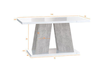 COFFEE TABLE MUFO WHITE GLOSS / STONE GREY