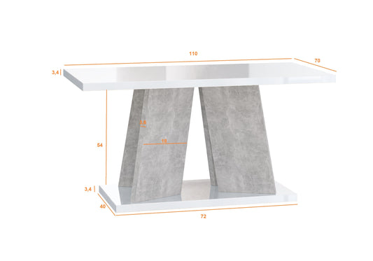COFFEE TABLE MUFO WHITE GLOSS / STONE GREY
