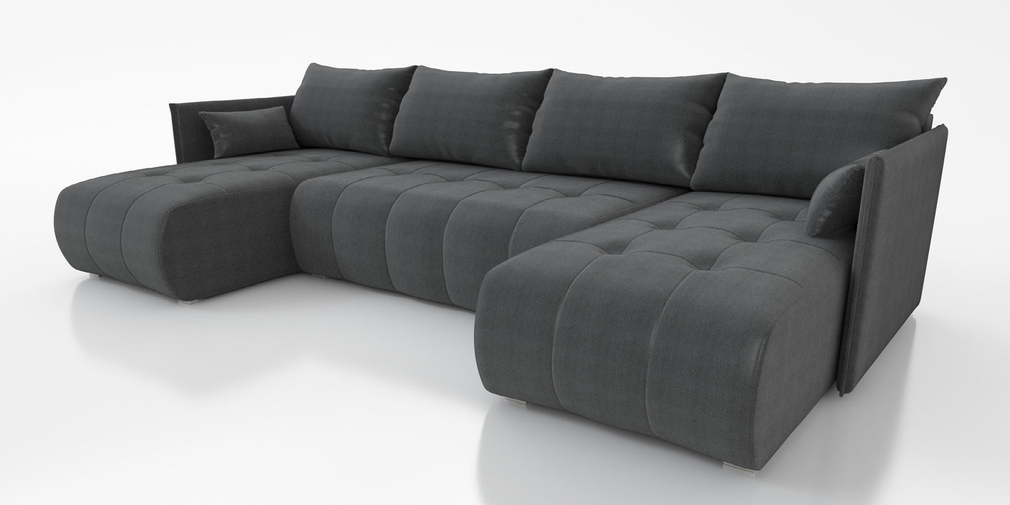 CORNER SOFA BED NESS U SHAPE *CHOICE OF COLORS* / SPRINGS + FOAM