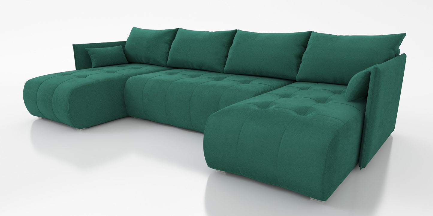 CORNER SOFA BED NESS U SHAPE *CHOICE OF COLORS* / SPRINGS + FOAM