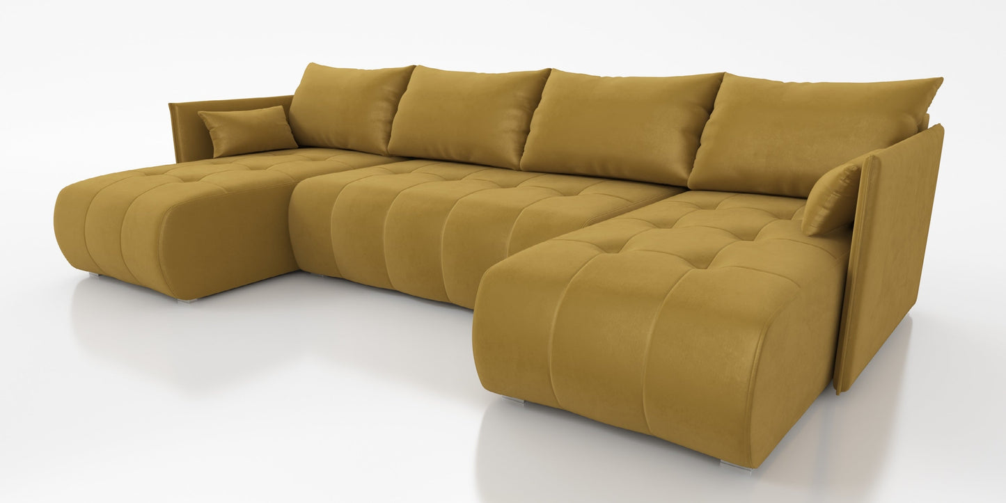 CORNER SOFA BED NESS U SHAPE *CHOICE OF COLORS* / SPRINGS + FOAM