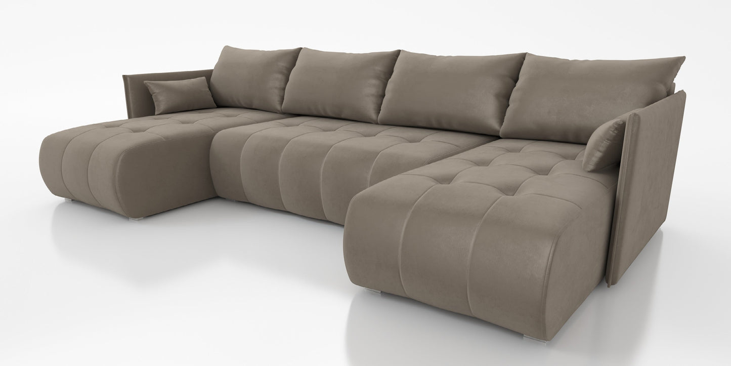 CORNER SOFA BED NESS U SHAPE *CHOICE OF COLORS* / SPRINGS + FOAM