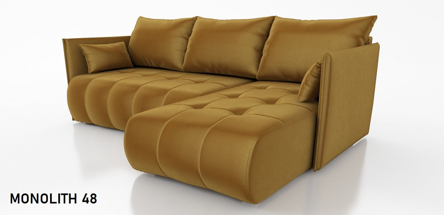 CORNER SOFA BED NESS 214CM / SPRINGS + FOAM / CHOICE OF COLOR