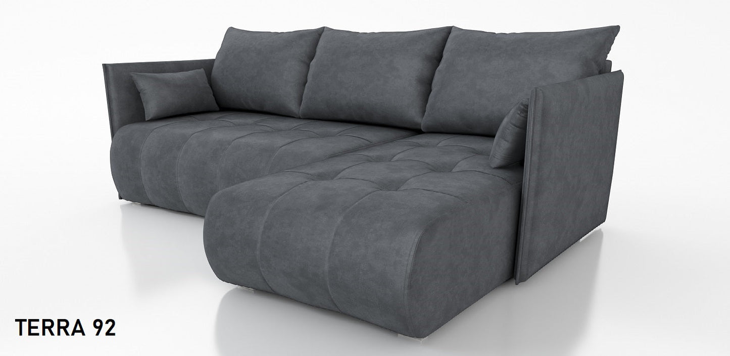 CORNER SOFA BED NESS 214CM / SPRINGS + FOAM / CHOICE OF COLOR