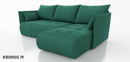 CORNER SOFA BED NESS 214CM / SPRINGS + FOAM / CHOICE OF COLOR