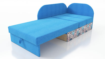 UNIVERSAL CORNER SOFA BED KUBUS CUBE BLUE / TEDDY Children room