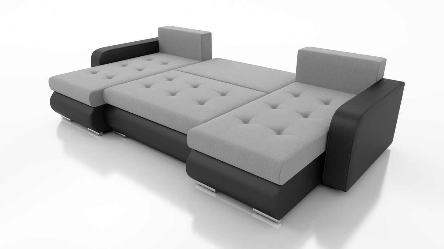 CORNER SOFA BED DAVY U 300CM CHOICE OF COLORS / BONNELL SPRING + FOAM