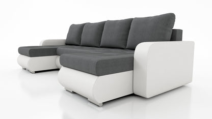 CORNER SOFA BED DAVY U 300CM CHOICE OF COLORS / BONNELL SPRING + FOAM