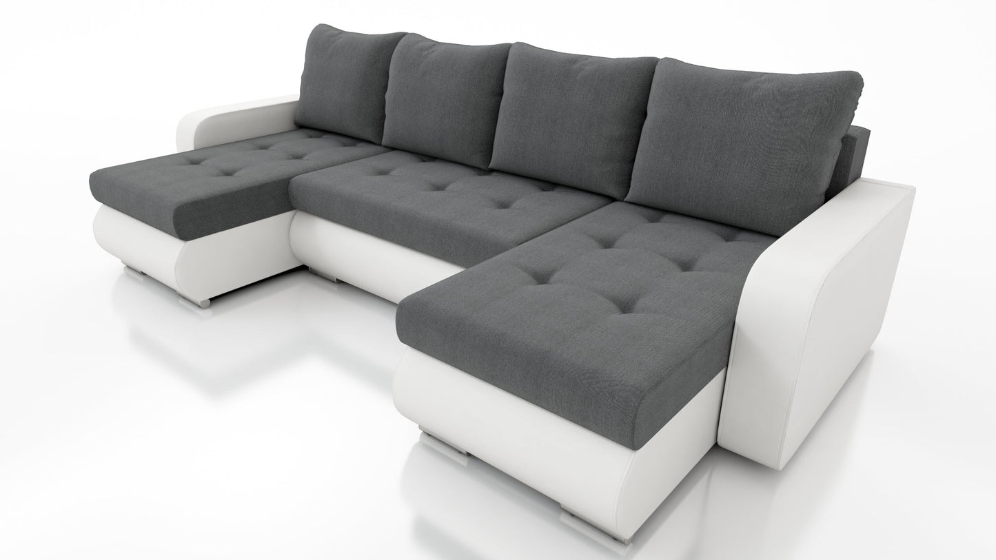 CORNER SOFA BED DAVY U 300CM CHOICE OF COLORS / BONNELL SPRING + FOAM
