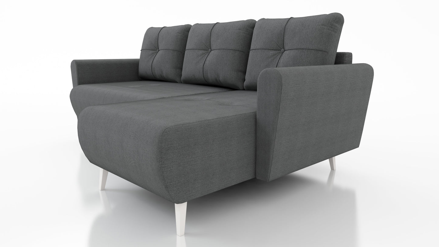 CORNER SOFA BED MONE UNIVERSAL 228cm EASY CLEAN FABRIC CHOICE OF COLOR / BONELL SPRINGS + FOAM