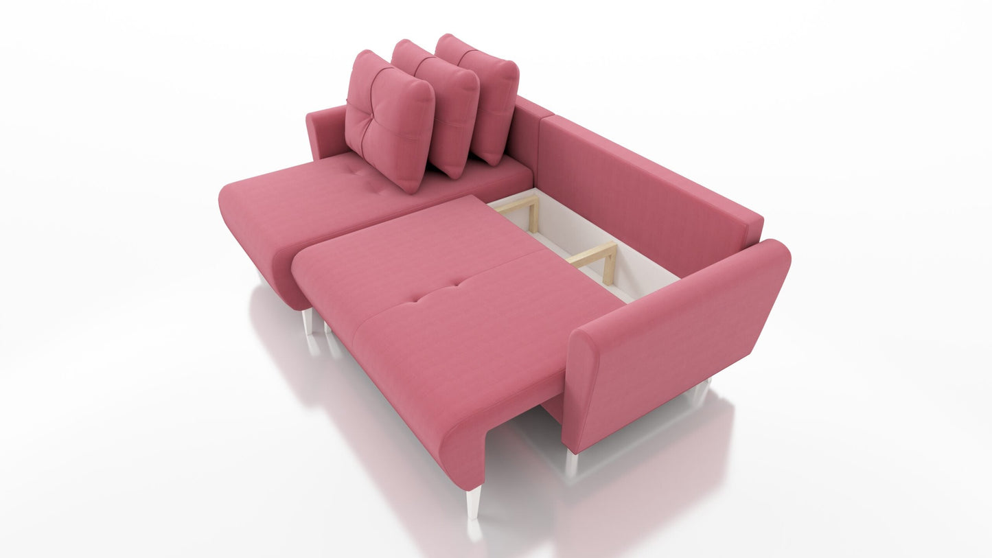 CORNER SOFA BED MONE UNIVERSAL 228cm JASMINE 90 EASY CLEAN FABRIC  / BONELL SPRINGS + FOAM