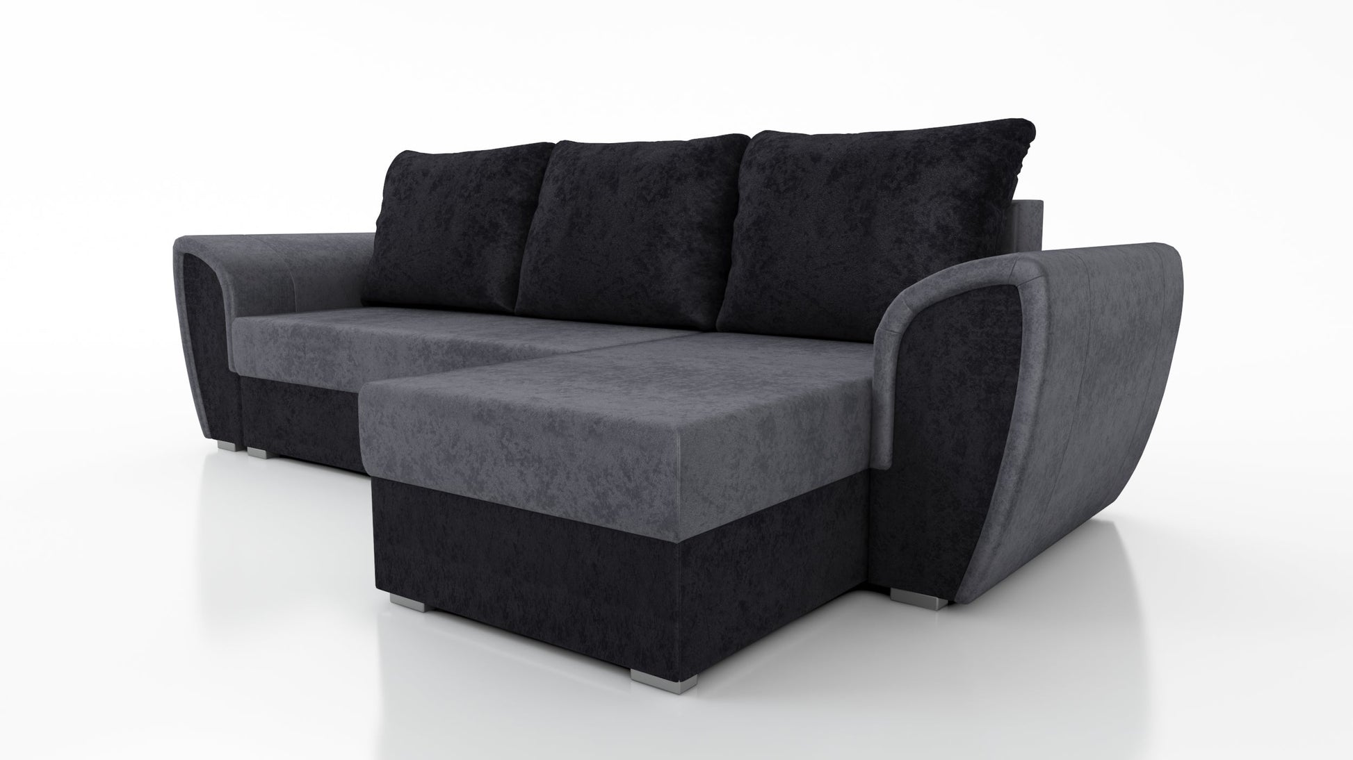 UNIVERSAL CORNER SOFA BED IRIS GREY/BLACK 260CM / FOAM