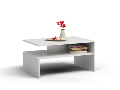 COFFEE TABLE BOSSY WHITE 90X60CM