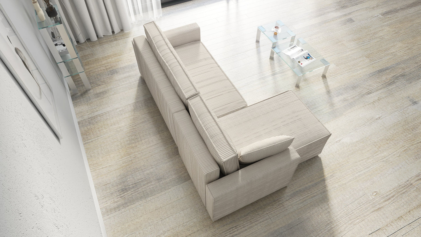 CORNER SOFA BED ROBI 240CM / SPRINGS + FOAM / CHOICE OF COLOR