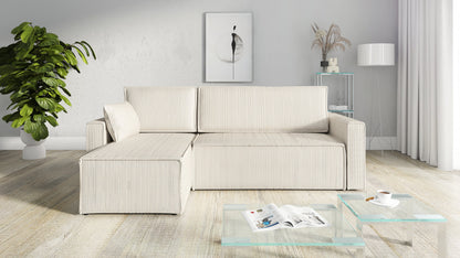 CORNER SOFA BED ROBI 240CM / SPRINGS + FOAM / CHOICE OF COLOR