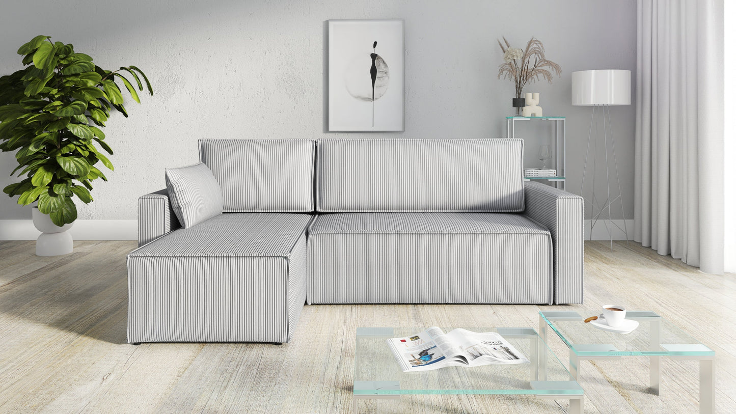 CORNER SOFA BED ROBI 240CM / SPRINGS + FOAM / CHOICE OF COLOR