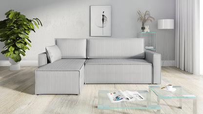 CORNER SOFA BED ROBI 240CM / SPRINGS + FOAM / CHOICE OF COLOR