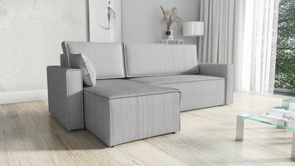 CORNER SOFA BED ROBI 240CM / SPRINGS + FOAM / CHOICE OF COLOR