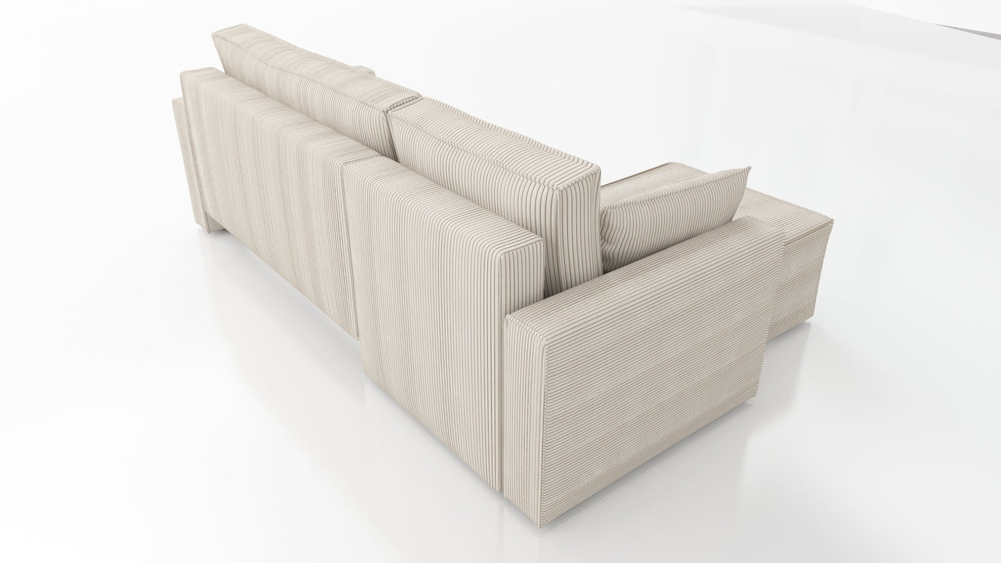 CORNER SOFA BED ROBI 240CM / SPRINGS + FOAM / CHOICE OF COLOR
