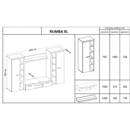 TV WALL UNIT ROMA XL LEFKAS