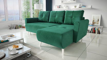 CORNER SOFA BED MONE UNIVERSAL 228cm EASY CLEAN FABRIC CHOICE OF COLOR / BONELL SPRINGS + FOAM