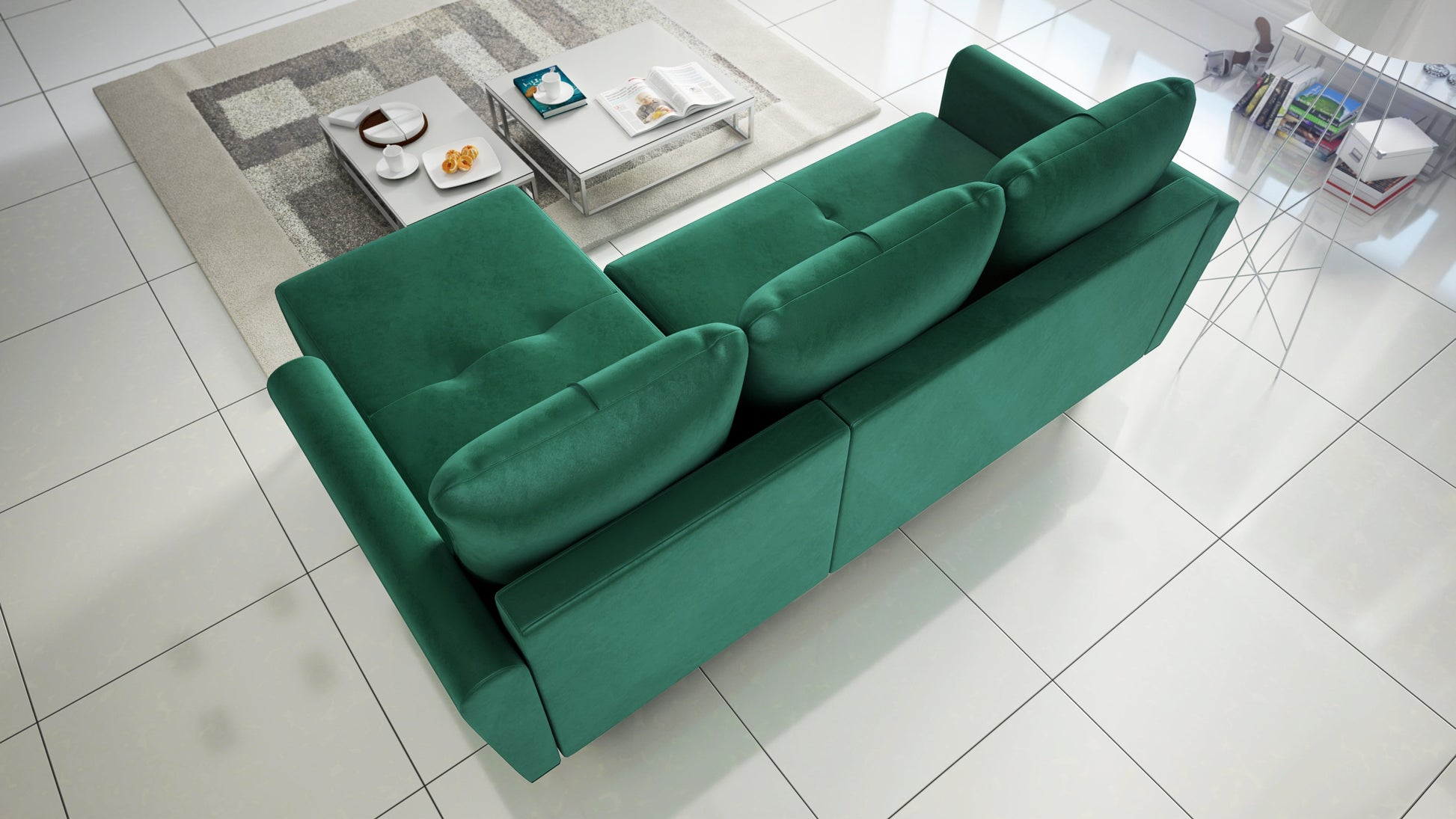 CORNER SOFA BED MONE UNIVERSAL 228cm EASY CLEAN FABRIC CHOICE OF COLOR / BONELL SPRINGS + FOAM