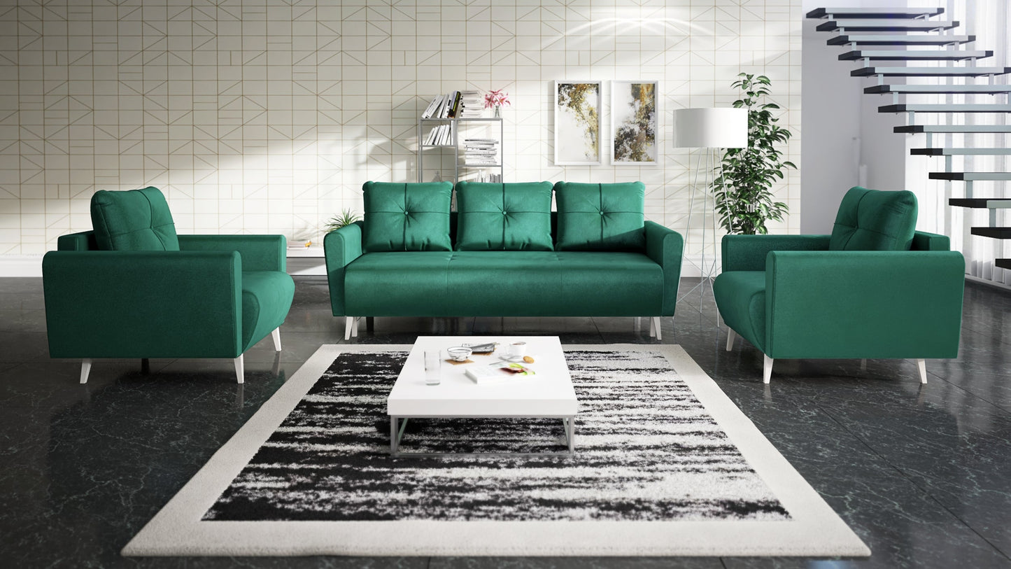 MONE 3+1+1 SOFA AND 2 ARMCHAIRS EASY CLEAN FABRIC / BONELL SPRINGS + FOAM