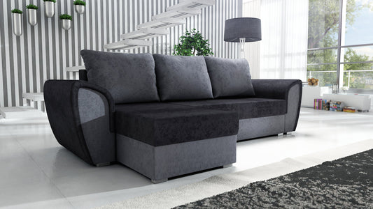 UNIVERSAL CORNER SOFA BED IRIS BLACK/GREY 260CM  / FOAM