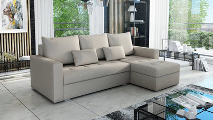 UNIVERSAL CORNER SOFA BED LOTUS 229CM BEIGE PAROS02  / FOAM 2X STORAGE