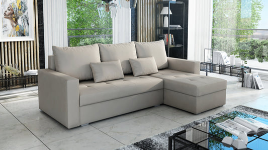 UNIVERSAL CORNER SOFA BED LOTUS 229CM BEIGE PAROS02  / FOAM 2X STORAGE