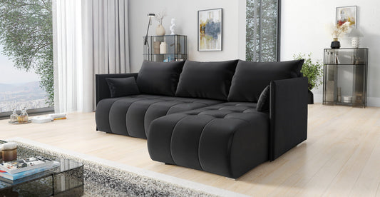 CORNER SOFA BED NESS 214CM / SPRINGS + FOAM / CHOICE OF COLOR