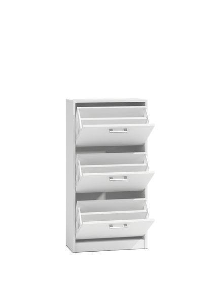 PAULA SHOE CABINET - WHITE 116CM X 60CM