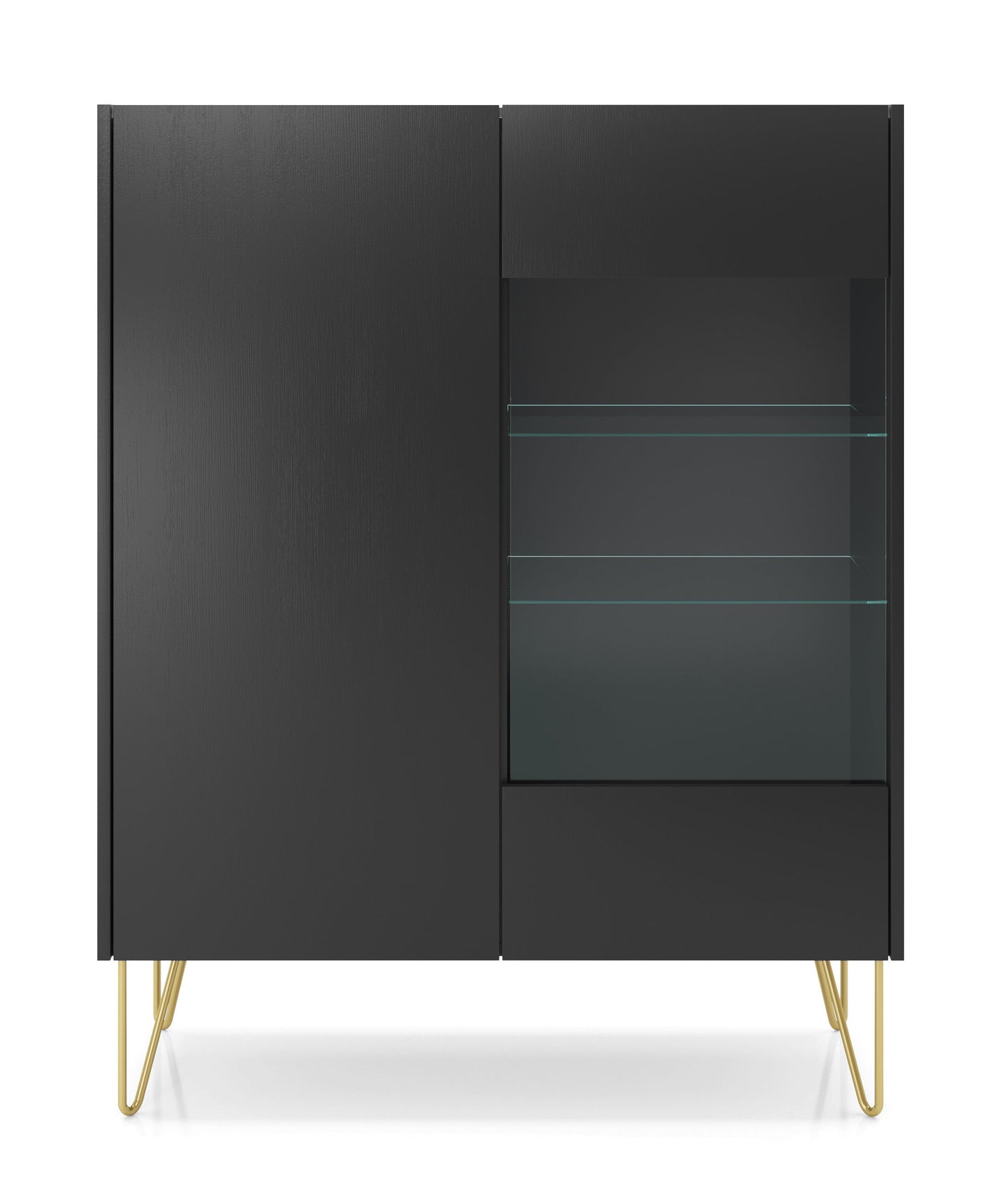 Display cabinet HARMONY 04 black / black marble