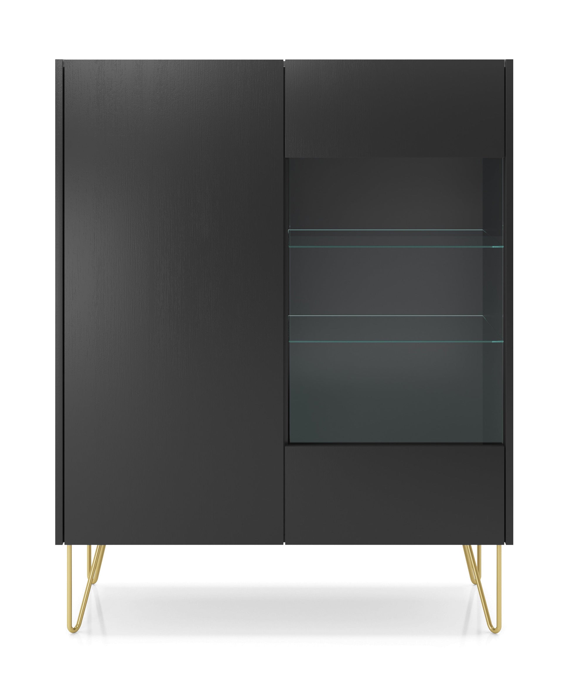 Display cabinet HARMONY 04 black / black marble