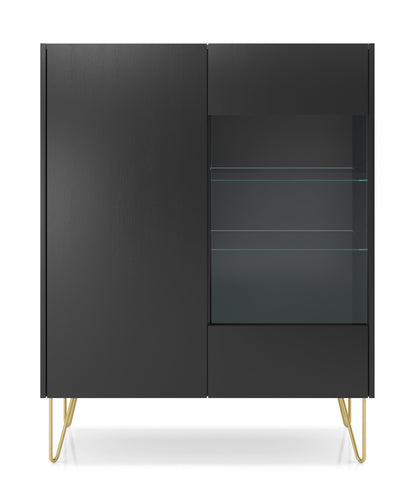 Display cabinet HARMONY 04 black / black marble
