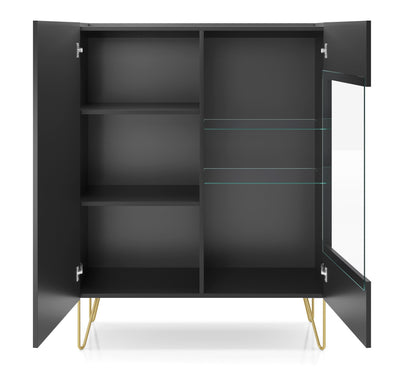 Display cabinet HARMONY 04 black / black marble