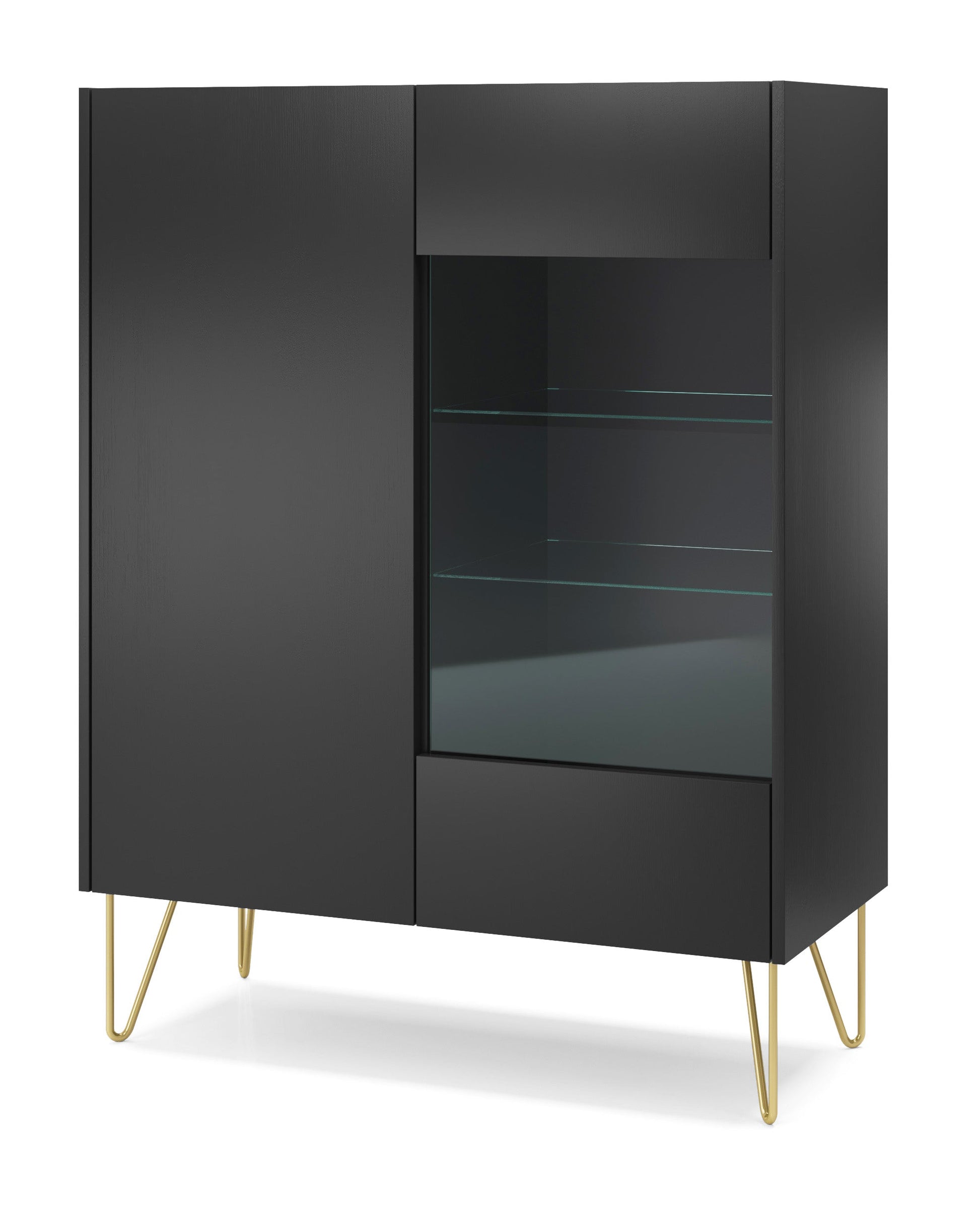 Display cabinet HARMONY 04 black / black marble