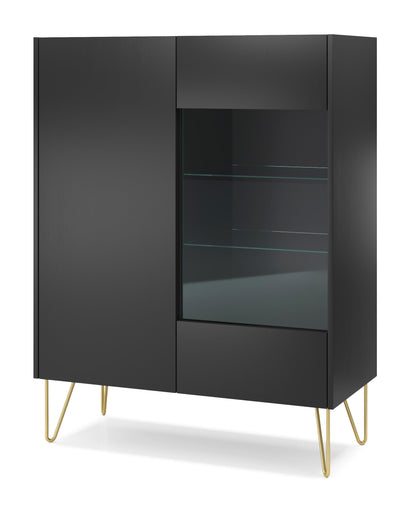 Display cabinet HARMONY 04 black / black marble